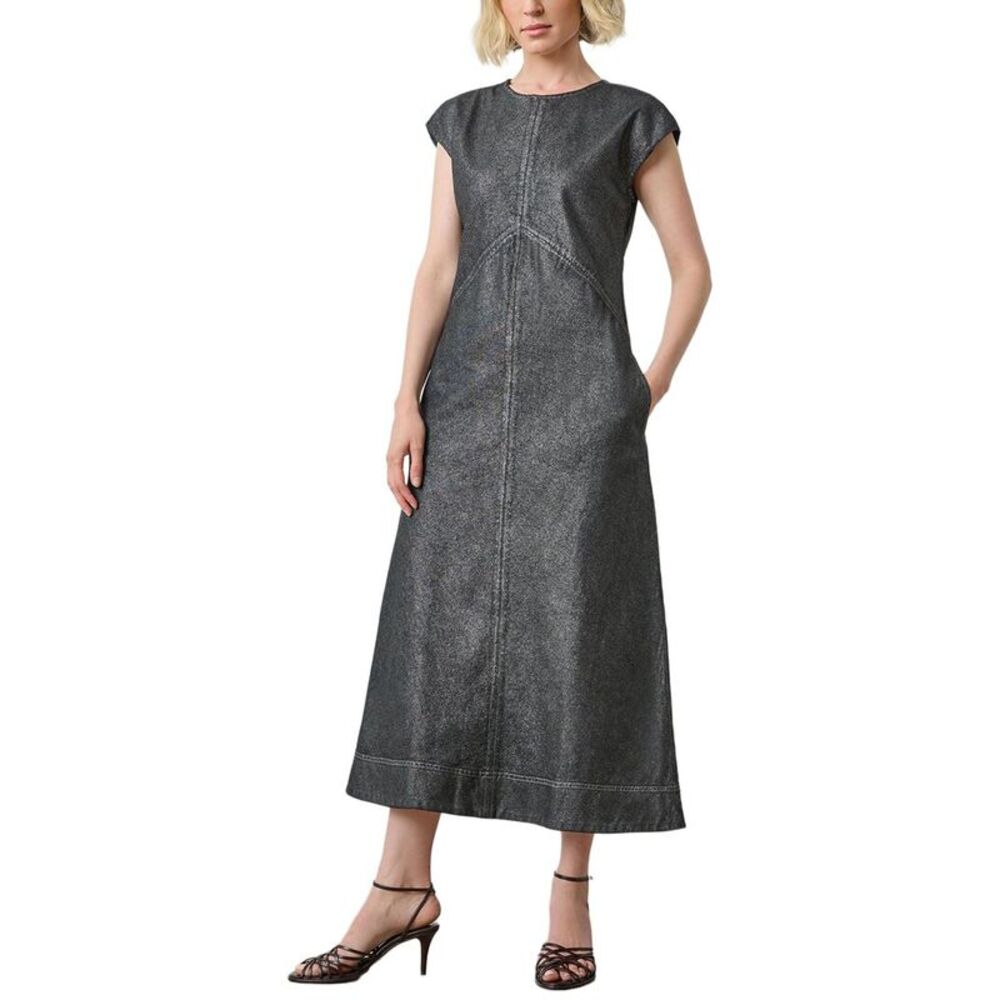 Lilla P Womens  Metallic Seamed Maxi Dress